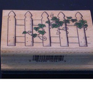 ❤️ New Stampcraft PICKET FENCE WITH IVY Size 3" x 2" Wood/Rubber Stamp #440H11